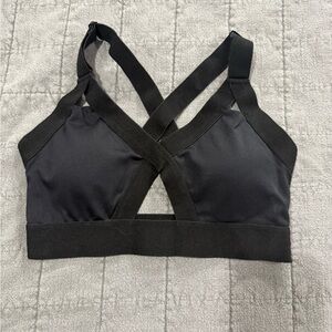 BuffBunny Black Cross-Strap Women's Bra